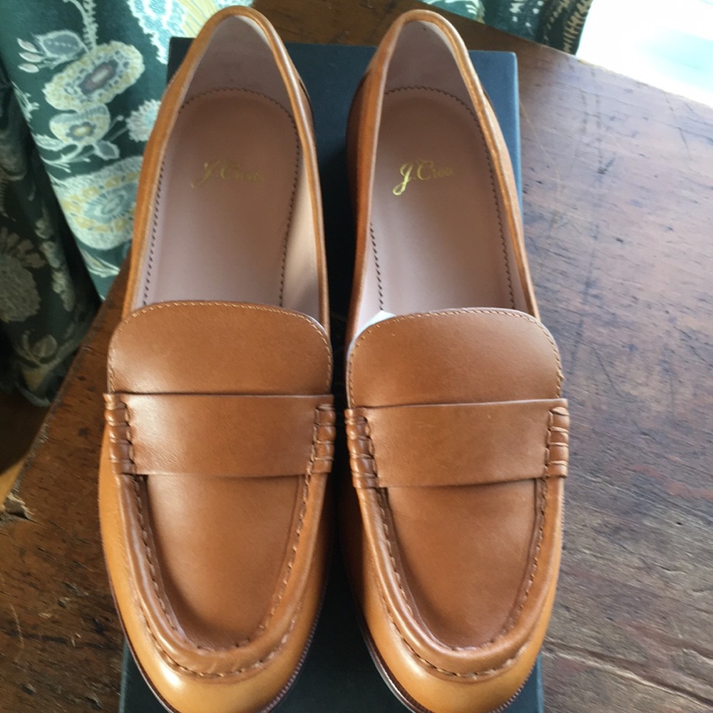 J. Crew Cognac Leather Penny Loafers - Picture 7 of 8